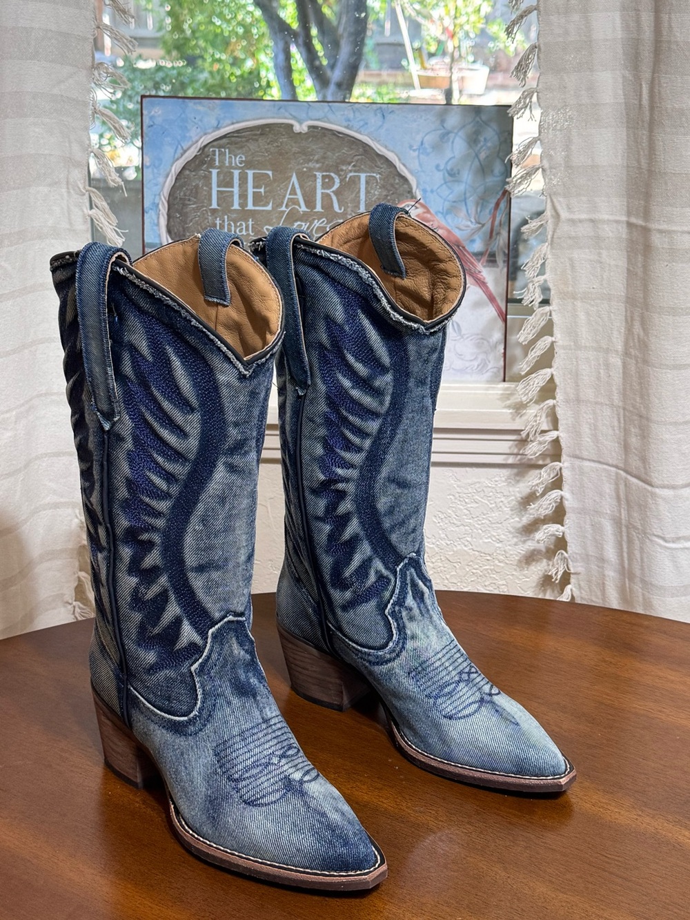 Steve Madden Women's Denim Cowboy Boots - Blue